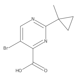 5-Bromo-2-(1-methylcyclopropyl)pyrimidine-4-carboxylic acid结构式