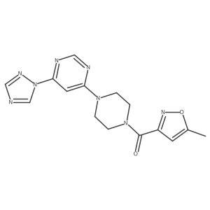 (4-(6-(1H-1,2,4-triazol-1-yl)pyrimidin-4-yl)piperazin-1-yl)(5-methylisoxazol-3-yl)methanone Structure