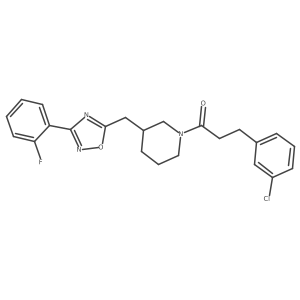 3-(3-Chlorophenyl)-1-(3-((3-(2-fluorophenyl)-1,2,4-oxadiazol-5-yl)methyl)piperidin-1-yl)propan-1-one Structure