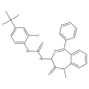 1-[2-chloro-4-(trifluoromethyl)phenyl]-3-(1-methyl-2-oxo-5-phenyl-2,3-dihydro-1H-1,4-benzodiazepin-3-yl)urea Structure