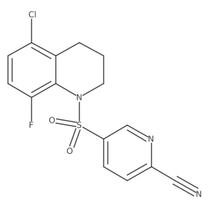 5-[(5-Chloro-8-fluoro-1,2,3,4-tetrahydroquinolin-1-yl)sulfonyl]pyridine-2-carbonitrile结构式
