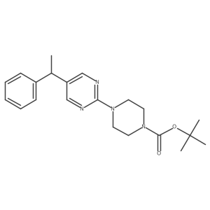 Tert-butyl 4-(5-(1-phenylethyl)pyrimidin-2-yl)piperazine-1-carboxylate Structure