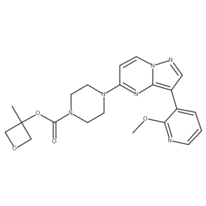 3-Methyloxetan-3-yl 4-[3-(2-methoxypyridin-3-yl)pyrazolo[1,5-a]pyrimidin-5-yl]piperazine-1-carboxylate Structure