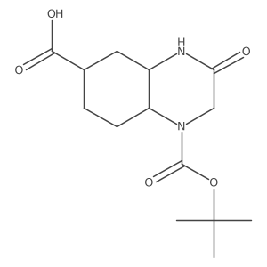 1-[(Tert-butoxy)carbonyl]-3-oxo-decahydroquinoxaline-6-carboxylic acid结构式