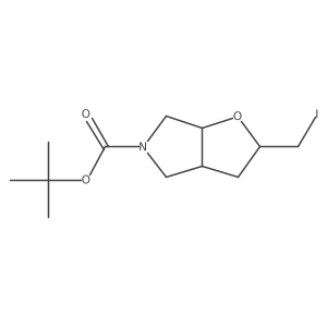 Rel-(2s,3as,6as)-tert-butyl 2-(iodomethyl)tetrahydro-2h-furo[2,3-c]pyrrole-5(3h)-carboxylate结构式