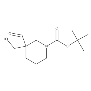 tert-Butyl 3-formyl-3-(hydroxymethyl)piperidine-1-carboxylate结构式