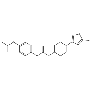 2-(4-(isopropylthio)phenyl)-N-(1-(5-methyl-1H-pyrazol-3-yl)piperidin-4-yl)acetamide Structure