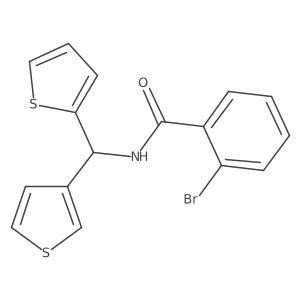 2-bromo-N-(thiophen-2-yl(thiophen-3-yl)methyl)benzamide结构式