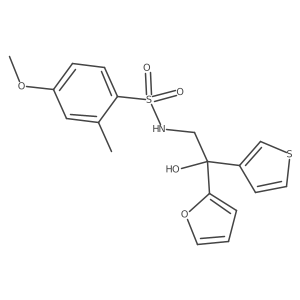 N-(2-(furan-2-yl)-2-hydroxy-2-(thiophen-3-yl)ethyl)-4-methoxy-2-methylbenzenesulfonamide结构式