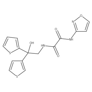 N1-(2-hydroxy-2-(thiophen-2-yl)-2-(thiophen-3-yl)ethyl)-N2-(isoxazol-3-yl)oxalamide Structure