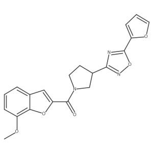 (3-(5-(Furan-2-yl)-1,2,4-oxadiazol-3-yl)pyrrolidin-1-yl)(7-methoxybenzofuran-2-yl)methanone Structure
