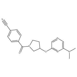 4-(3-((6-(Dimethylamino)pyrazin-2-yl)oxy)pyrrolidine-1-carbonyl)benzonitrile Structure