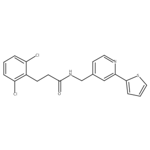 3-(2,6-dichlorophenyl)-N-((2-(thiophen-2-yl)pyridin-4-yl)methyl)propanamide Structure