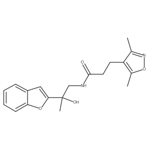 N-(2-(benzofuran-2-yl)-2-hydroxypropyl)-3-(3,5-dimethylisoxazol-4-yl)propanamide结构式