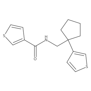 N-((1-(thiophen-3-yl)cyclopentyl)methyl)thiophene-3-carboxamide结构式
