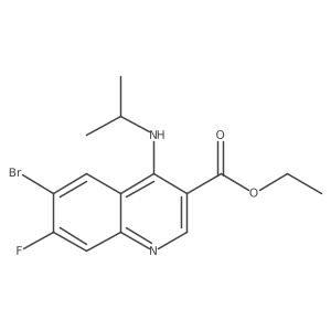 Ethyl 6-bromo-7-fluoro-4-(isopropylamino)quinoline-3-carboxylate结构式