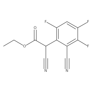 CCOC(=O)C(C#N)c1c(F)cc(F)c(F)c1C#N结构式