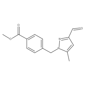 methyl 4-[(3-formyl-5-methyl-1H-pyrazol-1-yl)methyl]benzoate结构式