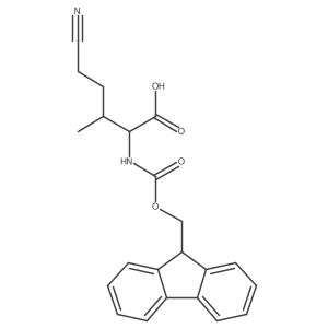 5-cyano-2-({[(9H-fluoren-9-yl)methoxy]carbonyl}amino)-3-methylpentanoic acid Structure