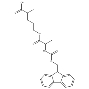 5-[(2S)-2-({[(9H-fluoren-9-yl)methoxy]carbonyl}amino)propanamido]-2-methylpentanoic acid Structure