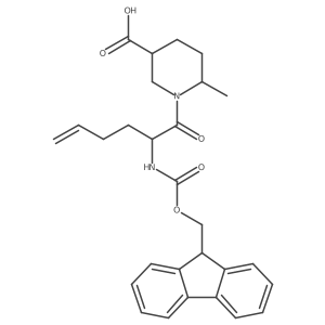 1-[2-({[(9H-fluoren-9-yl)methoxy]carbonyl}amino)hex-5-enoyl]-6-methylpiperidine-3-carboxylic acid Structure