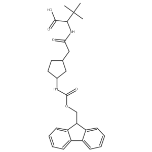 2-{2-[3-({[(9H-fluoren-9-yl)methoxy]carbonyl}amino)cyclopentyl]acetamido}-3,3-dimethylbutanoic acid结构式