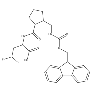 2-({2-[({[(9H-fluoren-9-yl)methoxy]carbonyl}amino)methyl]cyclopentyl}formamido)-4,4-difluorobutanoic acid结构式