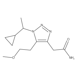 2-[1-(1-cyclopropylethyl)-5-(2-methoxyethyl)-1H-1,2,3-triazol-4-yl]acetamide结构式