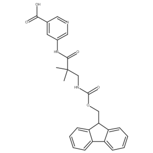 5-[3-({[(9H-fluoren-9-yl)methoxy]carbonyl}amino)-2,2-dimethylpropanamido]pyridine-3-carboxylic acid结构式
