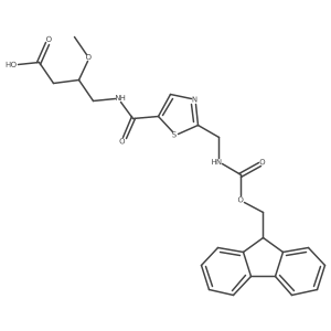 4-({2-[({[(9H-fluoren-9-yl)methoxy]carbonyl}amino)methyl]-1,3-thiazol-5-yl}formamido)-3-methoxybutanoic acid结构式