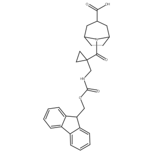 8-{1-[({[(9H-fluoren-9-yl)methoxy]carbonyl}amino)methyl]cyclopropanecarbonyl}-8-azabicyclo[3.2.1]octane-3-carboxylic acid结构式