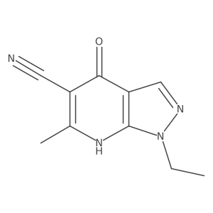 1-Ethyl-4-hydroxy-6-methyl-1H-pyrazolo[3,4-b]pyridine-5-carbonitrile结构式