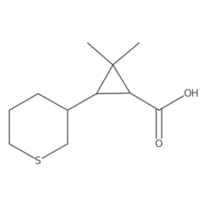 rac-(1R,3S)-2,2-dimethyl-3-(thian-3-yl)cyclopropane-1-carboxylic acid Structure
