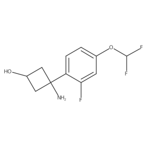 3-Amino-3-[4-(difluoromethoxy)-2-fluorophenyl]cyclobutan-1-ol结构式