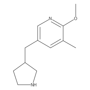 2-Methoxy-3-methyl-5-[(pyrrolidin-3-yl)methyl]pyridine结构式