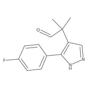 2-[3-(4-fluorophenyl)-1H-pyrazol-4-yl]-2-methylpropanal结构式