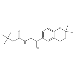 tert-butyl N-[2-amino-2-(2,2-dimethyl-3,4-dihydro-2H-1-benzopyran-6-yl)ethyl]carbamate结构式