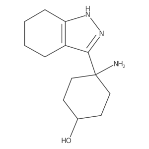 4-amino-4-(4,5,6,7-tetrahydro-1H-indazol-3-yl)cyclohexan-1-ol结构式