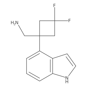 [3,3-difluoro-1-(1H-indol-4-yl)cyclobutyl]methanamine结构式