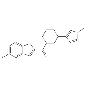(5-Fluoro-1-benzothiophen-2-yl)-[3-(1-methylpyrazol-4-yl)piperidin-1-yl]methanone结构式