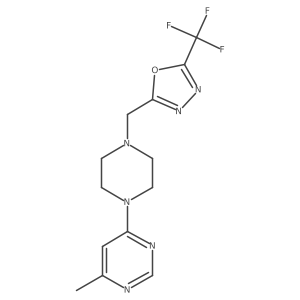 2-[[4-(6-Methylpyrimidin-4-yl)piperazin-1-yl]methyl]-5-(trifluoromethyl)-1,3,4-oxadiazole Structure