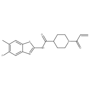 1-Acryloyl-N-(5-fluoro-6-methylbenzo[d]thiazol-2-yl)piperidine-4-carboxamide结构式