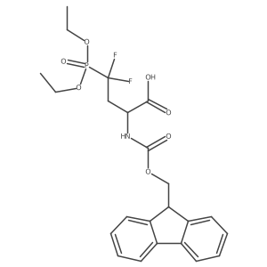 4-(diethyl phosphono)-2-({[(9H-fluoren-9-yl)methoxy]carbonyl}amino)-4,4-difluorobutanoic acid Structure