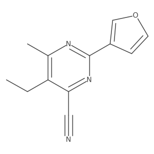 5-Ethyl-2-(furan-3-yl)-6-methylpyrimidine-4-carbonitrile结构式