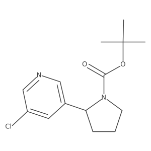 (R)-2-(5-Chloro-pyridin-3-yl)-pyrrolidine-1-carboxylic acid tert-butyl ester结构式
