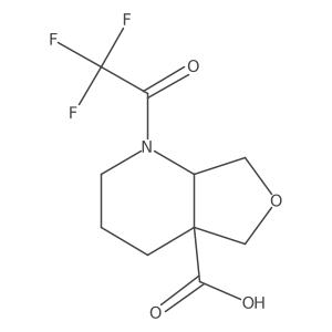 rac-(4aR,7aS)-1-(2,2,2-trifluoroacetyl)-octahydrofuro[3,4-b]pyridine-4a-carboxylic acid结构式