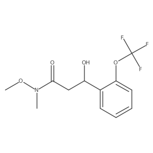 3-Hydroxy-N-methoxy-N-methyl-3-(2-(trifluoromethoxy)phenyl)propanamide Structure