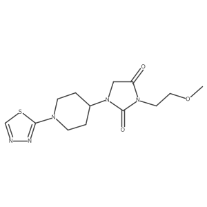 3-(2-Methoxyethyl)-1-[1-(1,3,4-thiadiazol-2-yl)piperidin-4-yl]imidazolidine-2,4-dione结构式