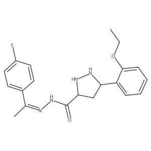 5-(2-ethoxyphenyl)-N-[(Z)-1-(4-fluorophenyl)ethylideneamino]pyrazolidine-3-carboxamide Structure