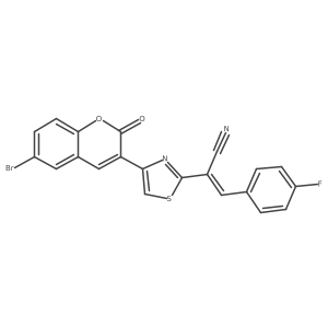 (Z)-2-(4-(6-bromo-2-oxo-2H-chromen-3-yl)thiazol-2-yl)-3-(4-fluorophenyl)acrylonitrile Structure